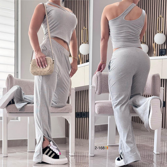 CONJUNTO DAMA JERSEY DAMA GRIS